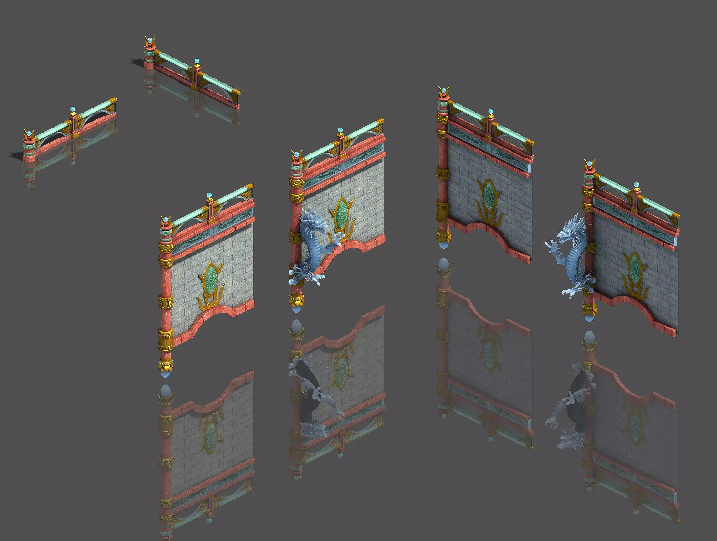 Large city square - fence 3D model_0