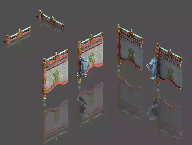 Large city square - fence