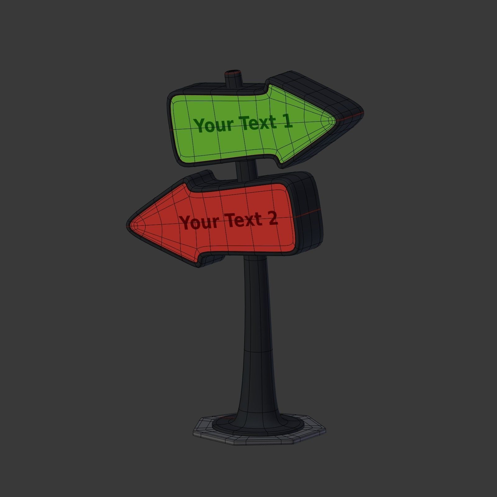 Cartoon Street Signs Low-poly 3D model_4