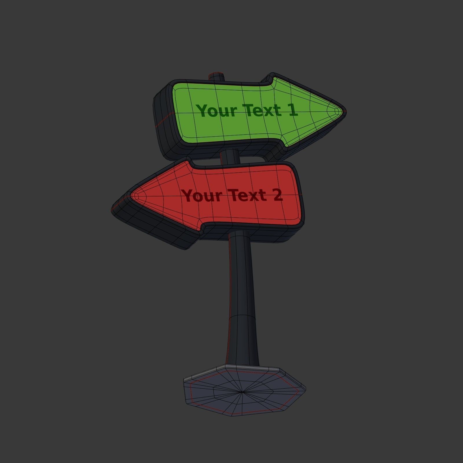 Cartoon Street Signs Low-poly 3D model_6