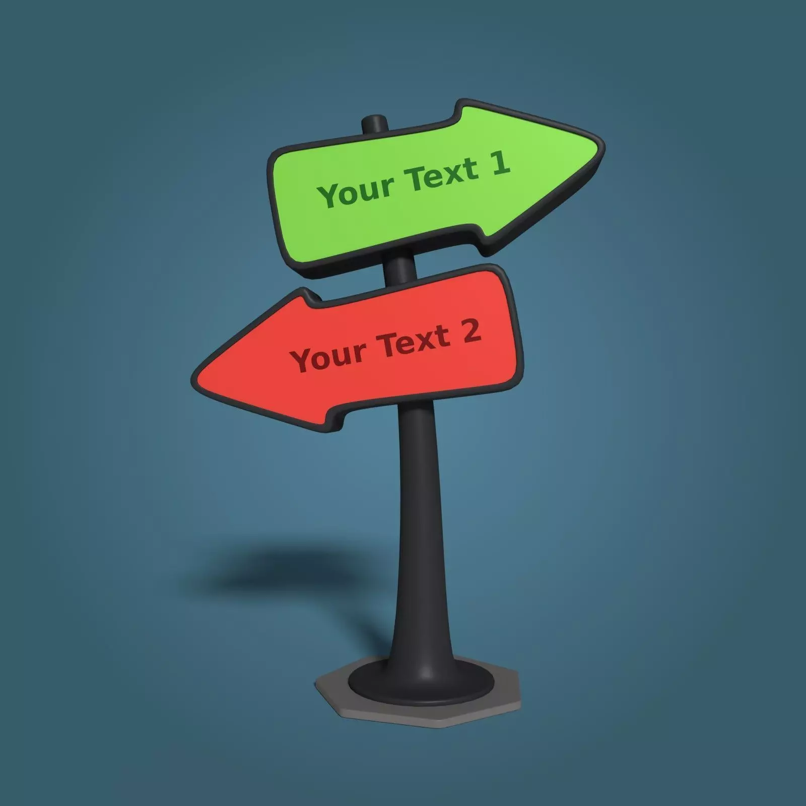 Cartoon Street Signs Low-poly 3D model_0