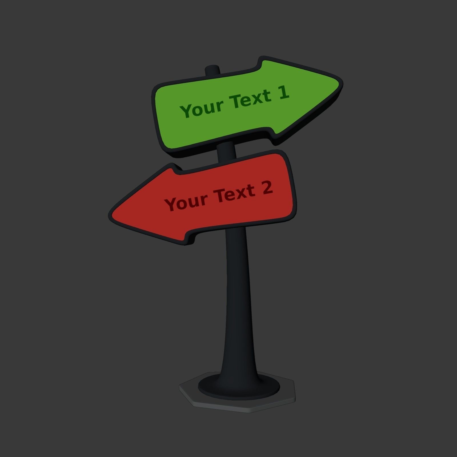 Cartoon Street Signs Low-poly 3D model_1