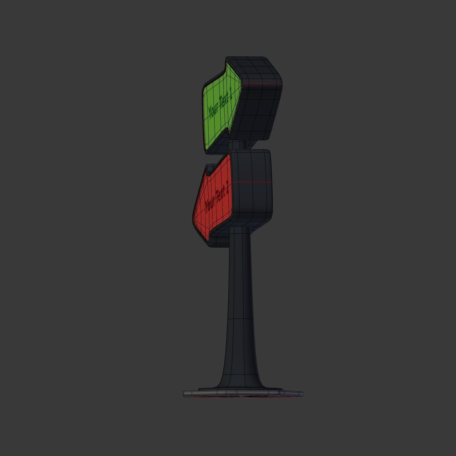 Cartoon Street Signs Low-poly 3D model_15