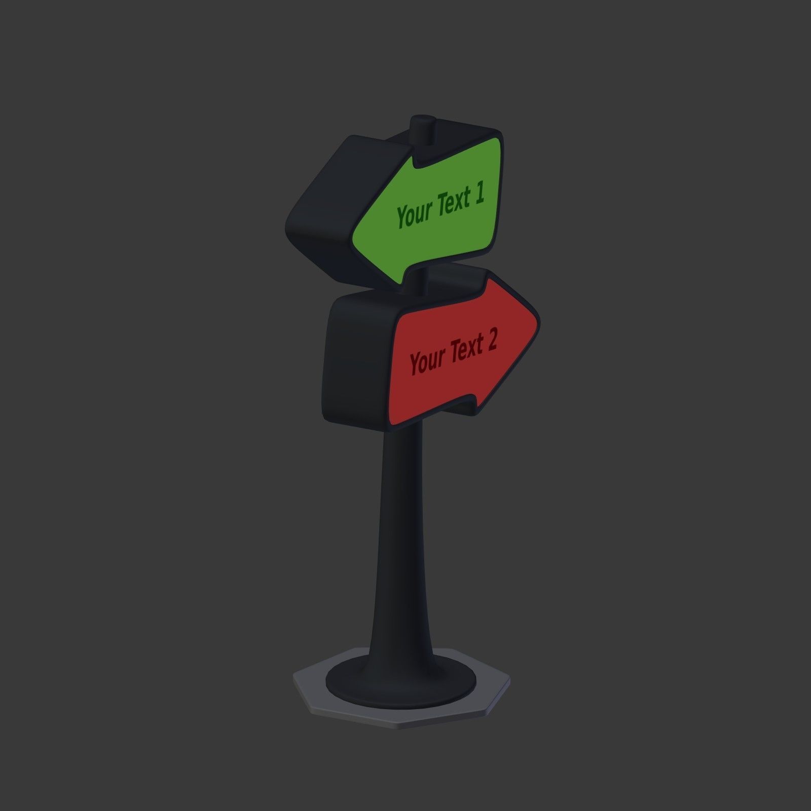 Cartoon Street Signs Low-poly 3D model_9