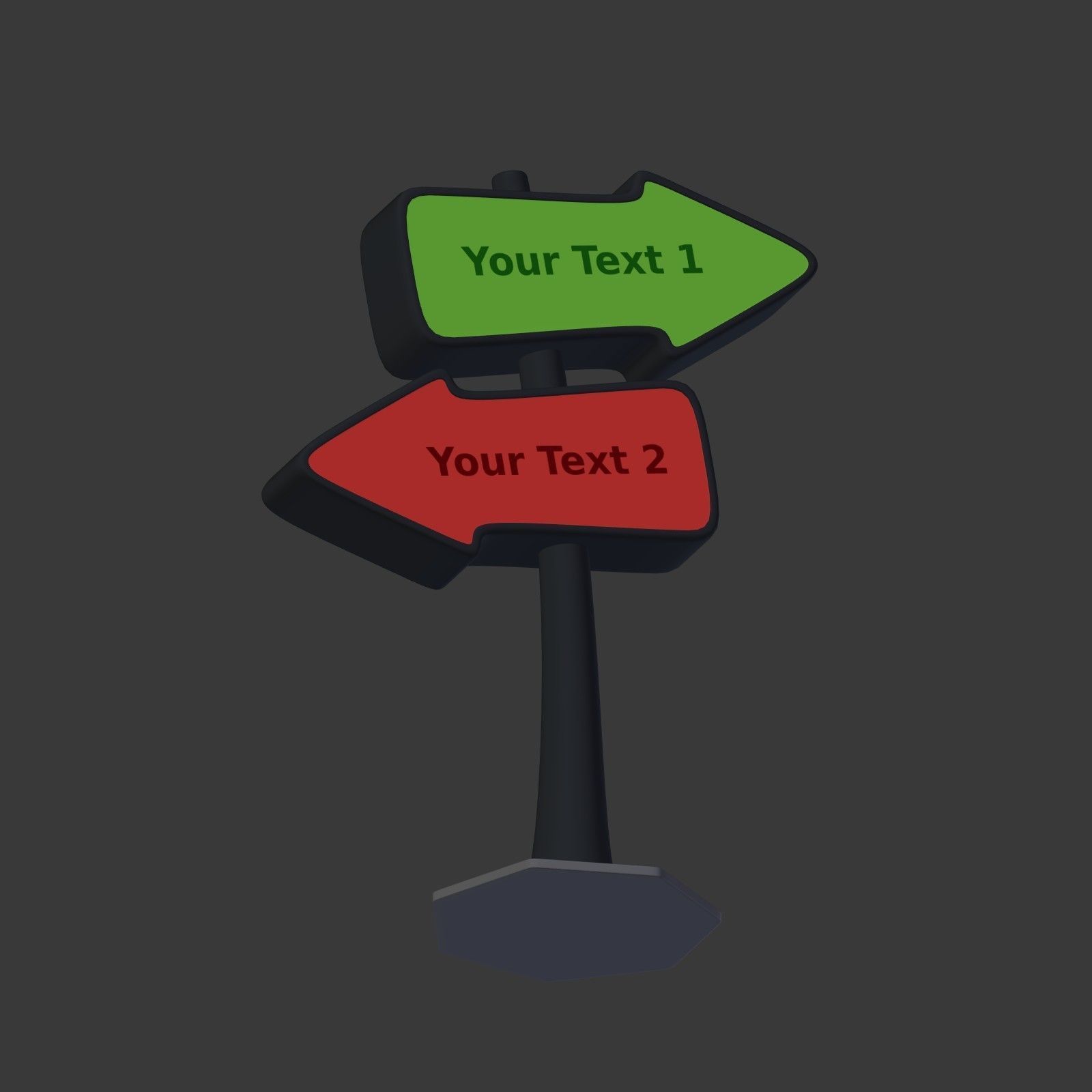 Cartoon Street Signs Low-poly 3D model_5