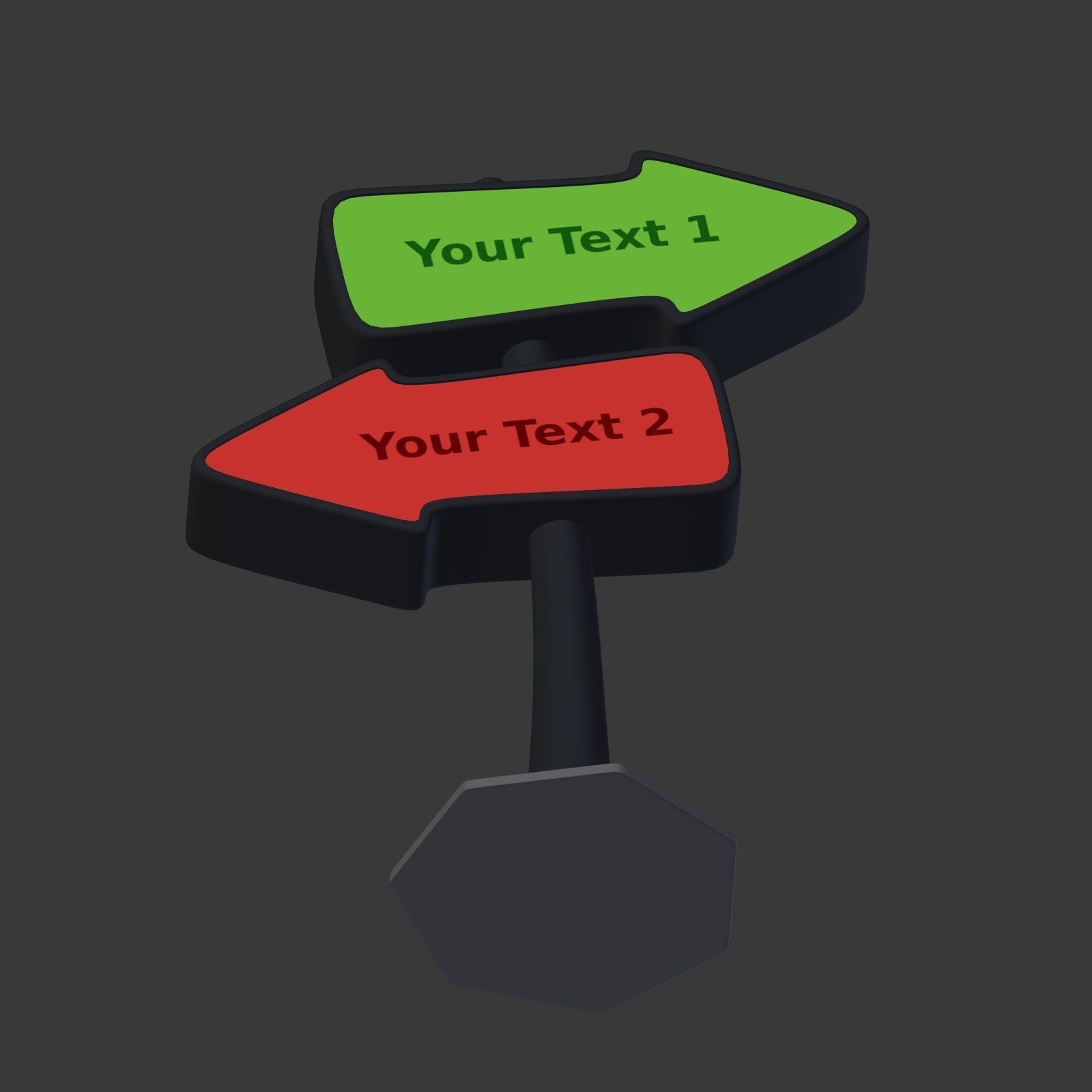 Cartoon Street Signs Low-poly 3D model_12