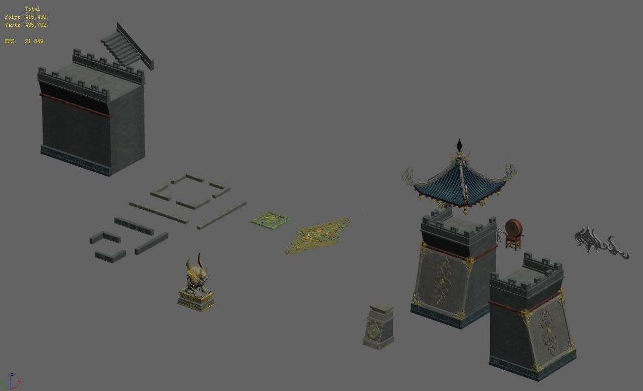 Large city - retaining wall 02 3D model_6