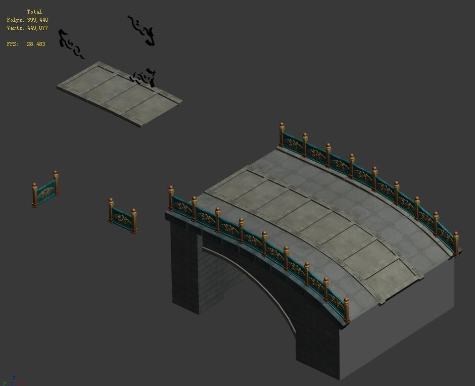 Large city - stone bridge 3D model_2