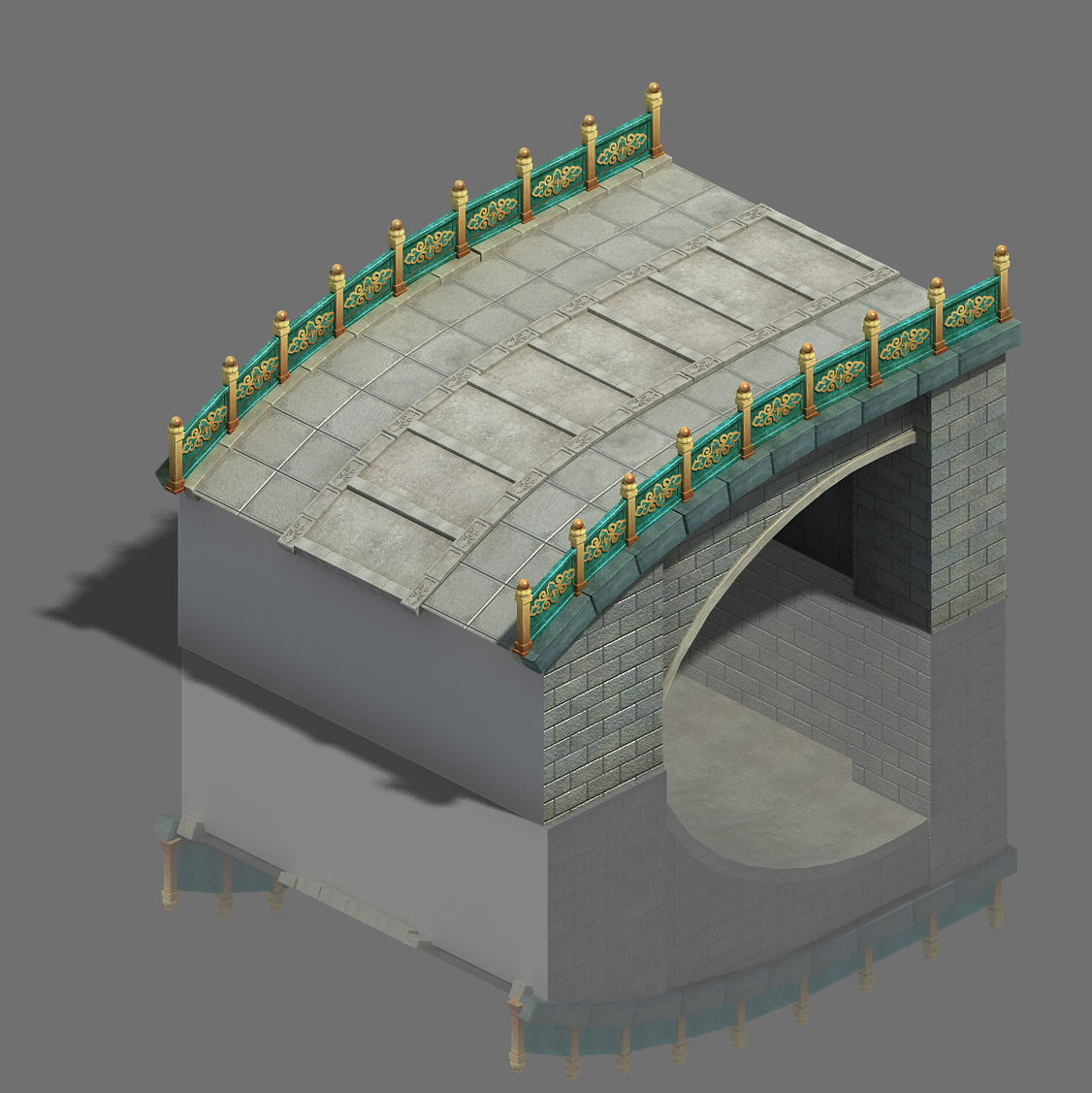 Large city - stone bridge 3D model_4
