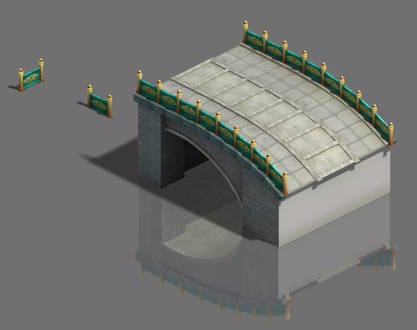 Large city - stone bridge 3D model_0