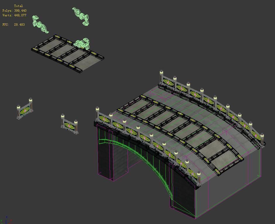 Large city - stone bridge 3D model_3