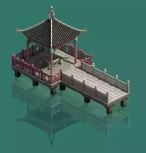 Large City - Water Corridor Stone Bridge