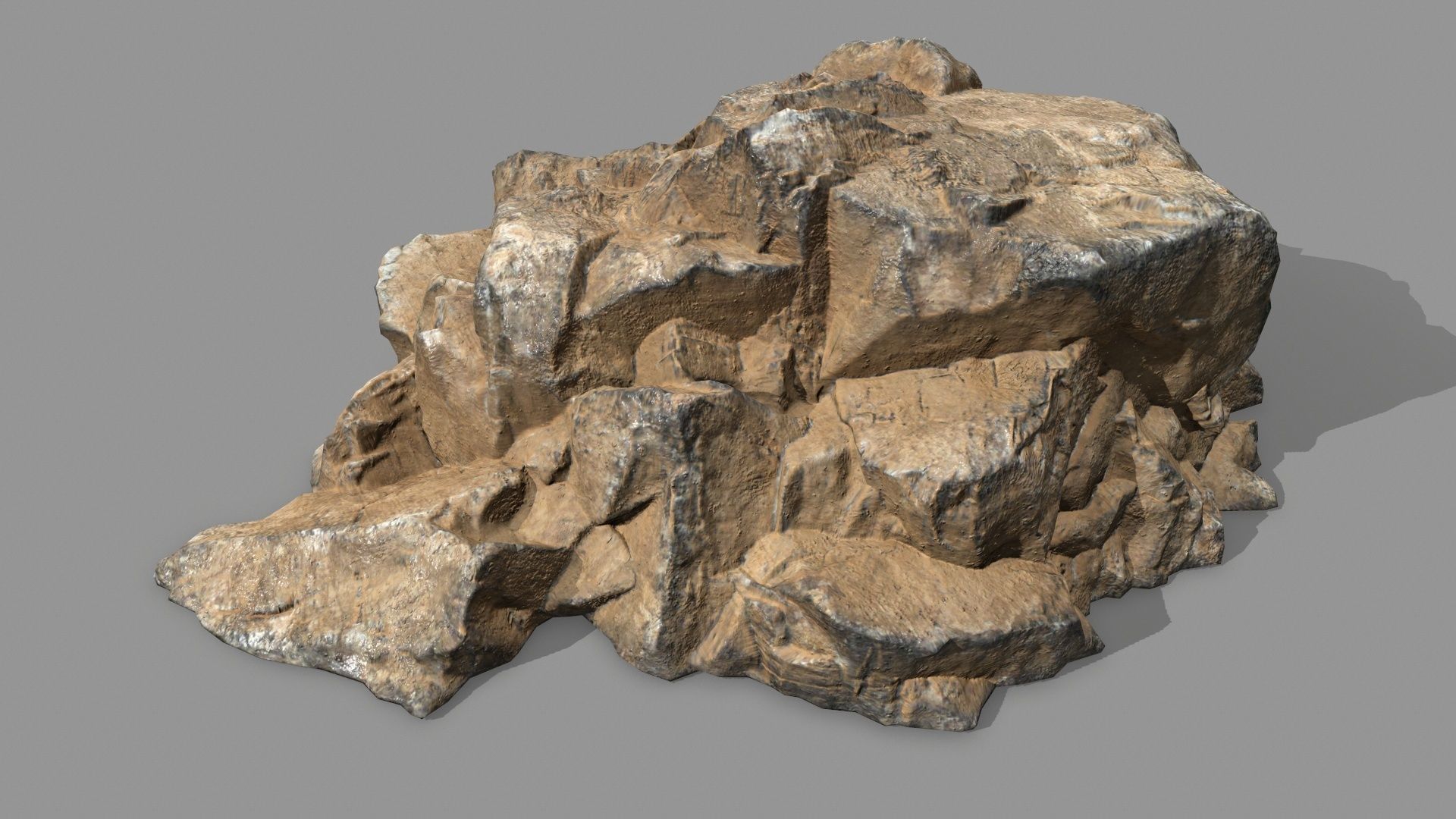 Rock Set Low-poly 3D model_8