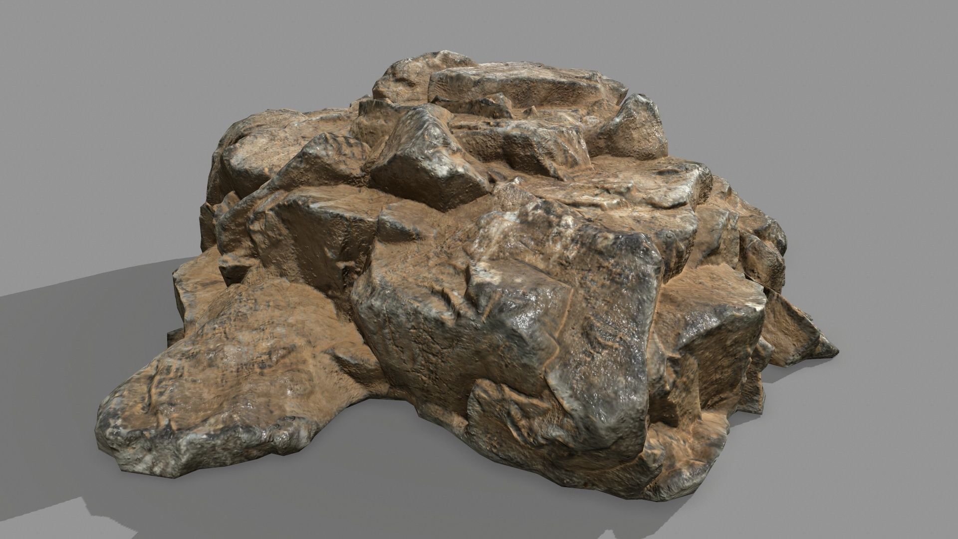 Rock Set Low-poly 3D model_5