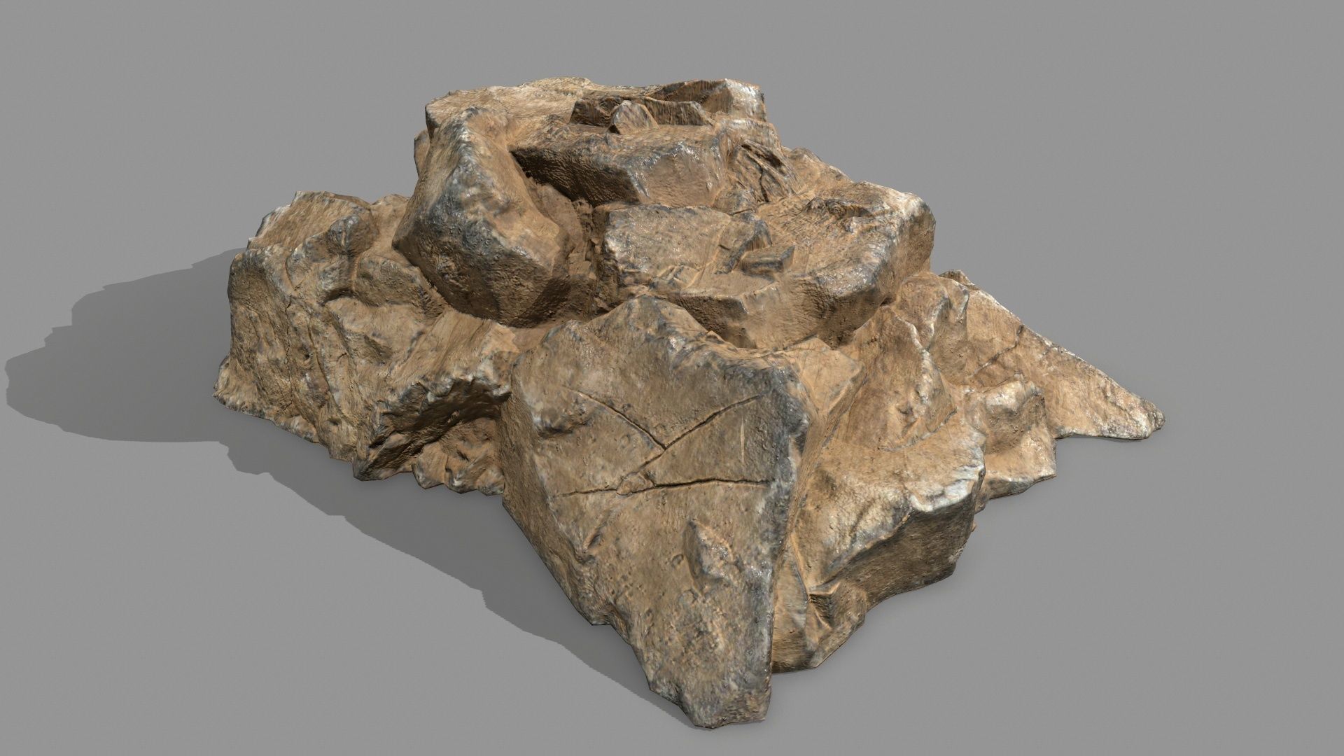Rock Set Low-poly 3D model_9