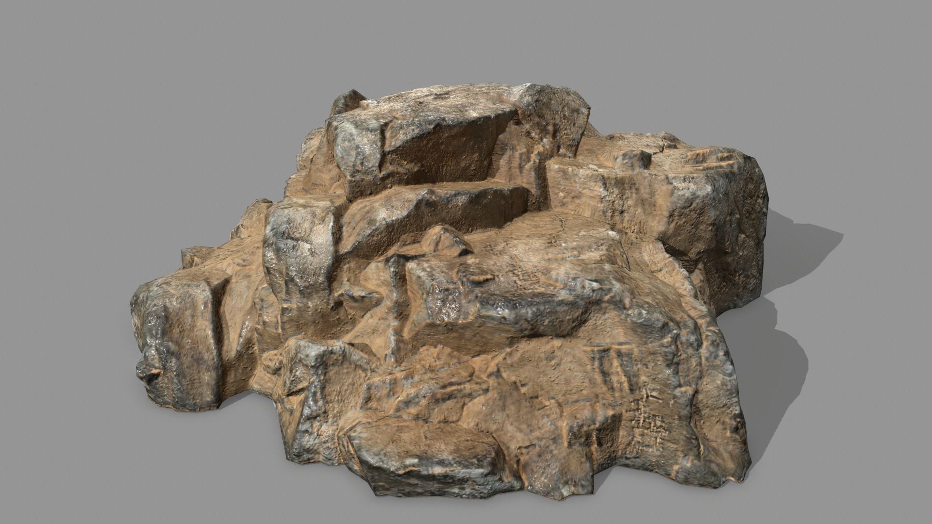 Rock Set Low-poly 3D model_3