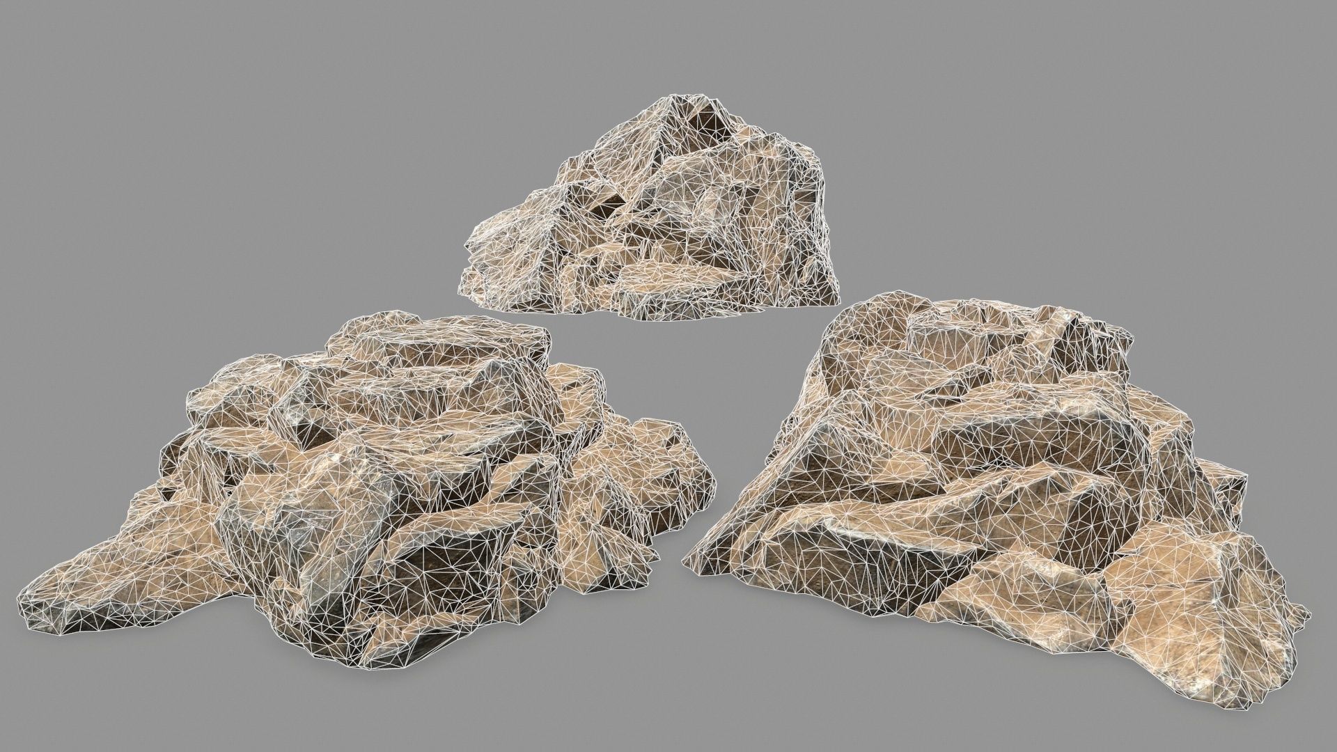 Rock Set Low-poly 3D model_2