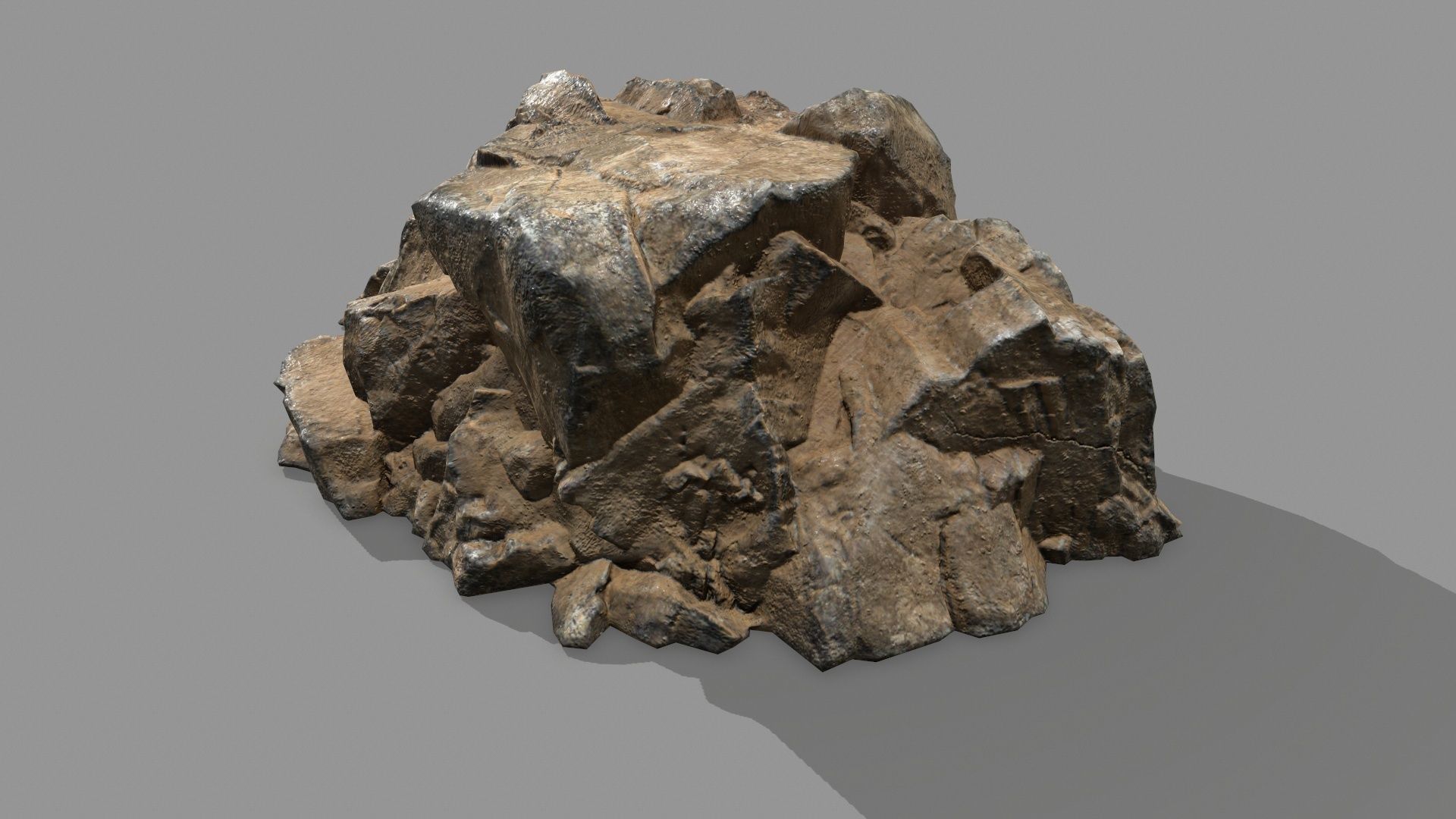 Rock Set Low-poly 3D model_7