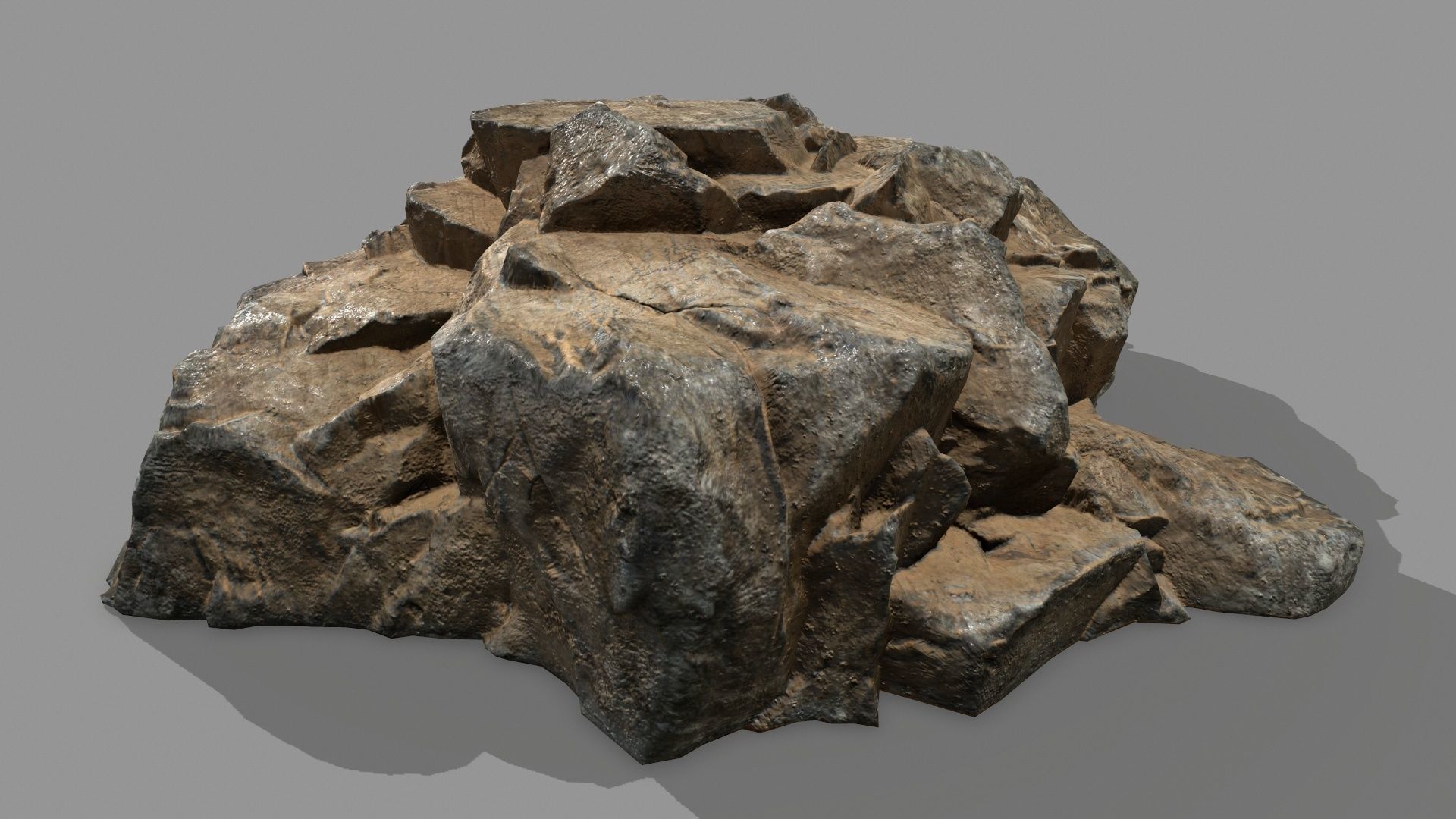 Rock Set Low-poly 3D model_6