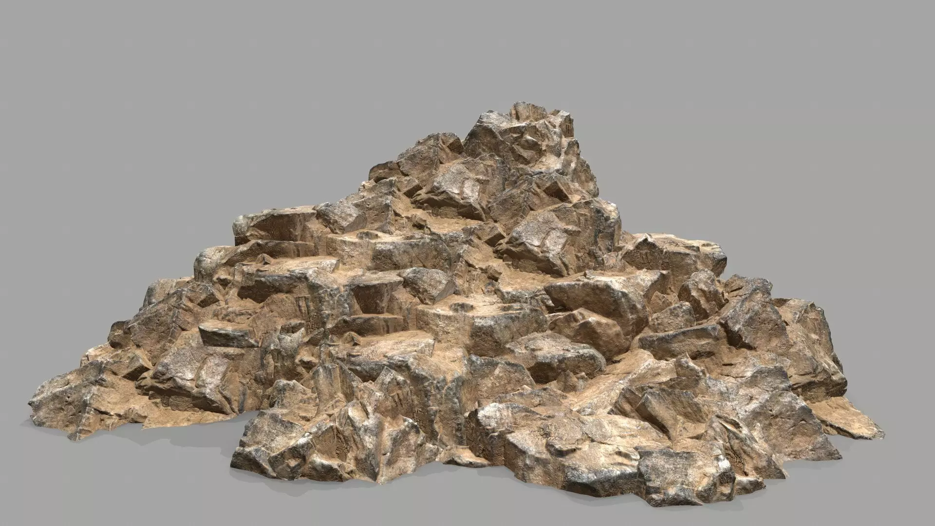Rock Set Low-poly 3D model_0
