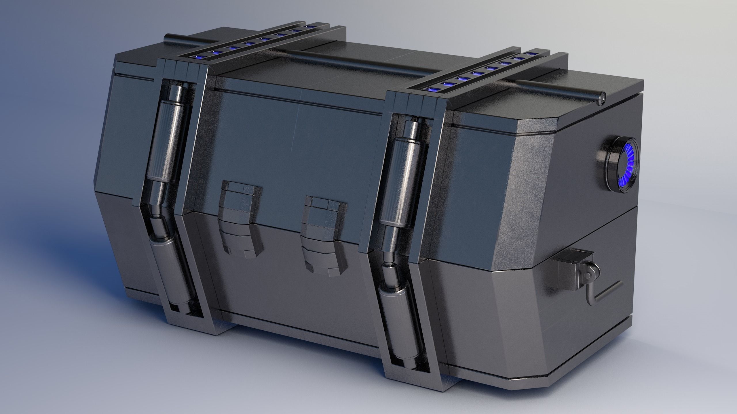 Crate SciFi - PBR Asset Low-poly 3D model Low-poly 3D model_0