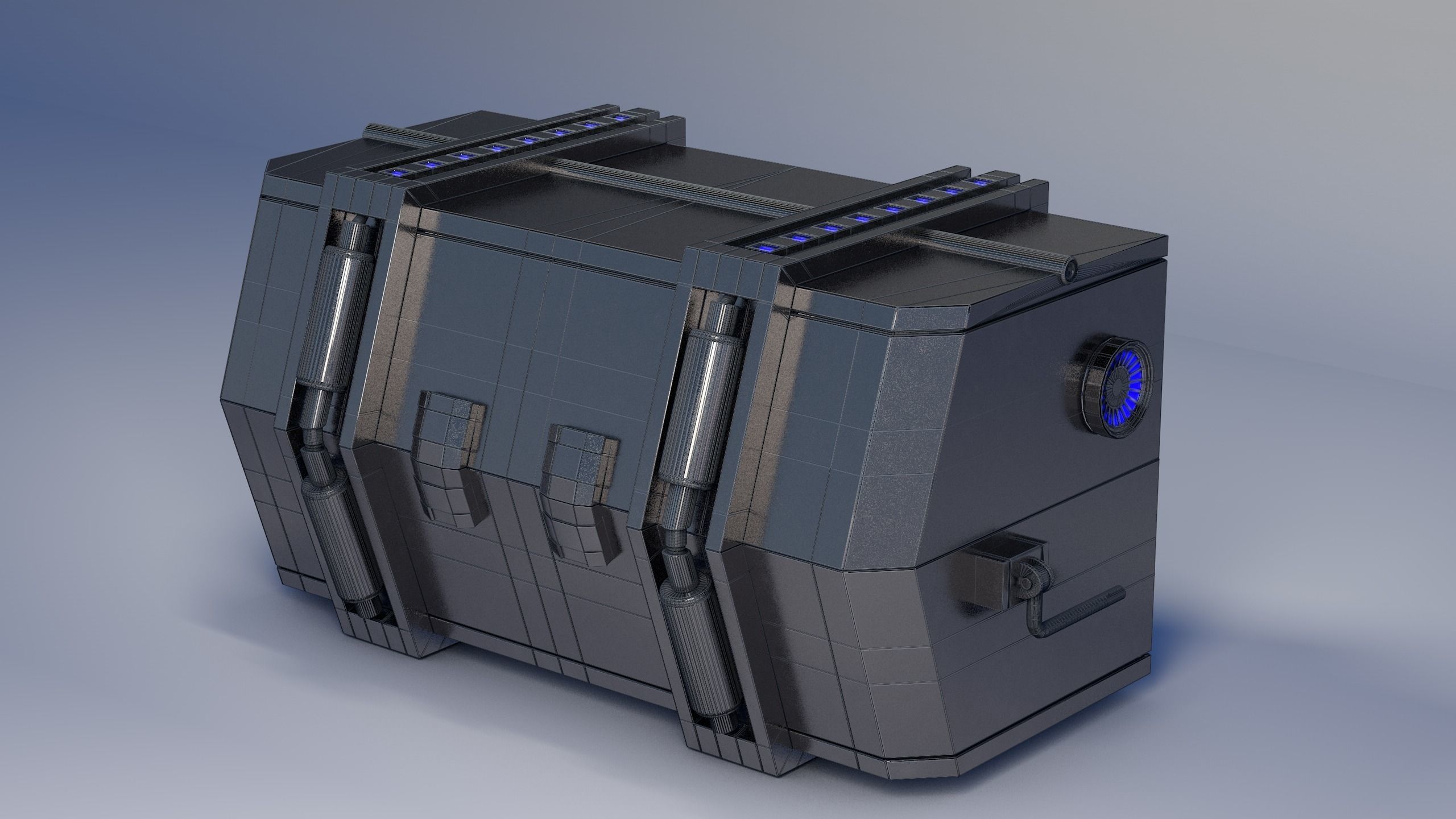 Crate SciFi - PBR Asset Low-poly 3D model Low-poly 3D model_10