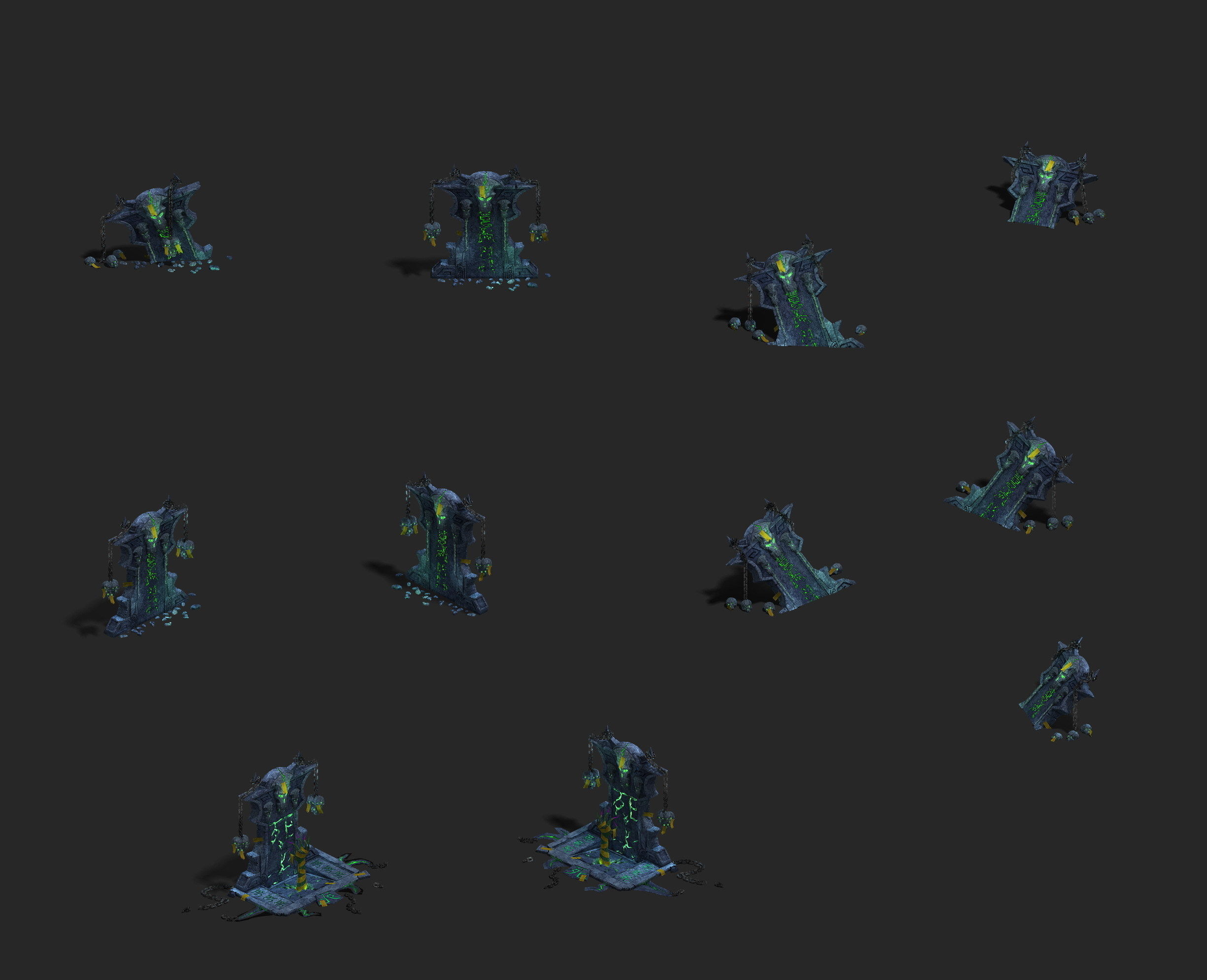 Underground city - tombstone 3D model_4