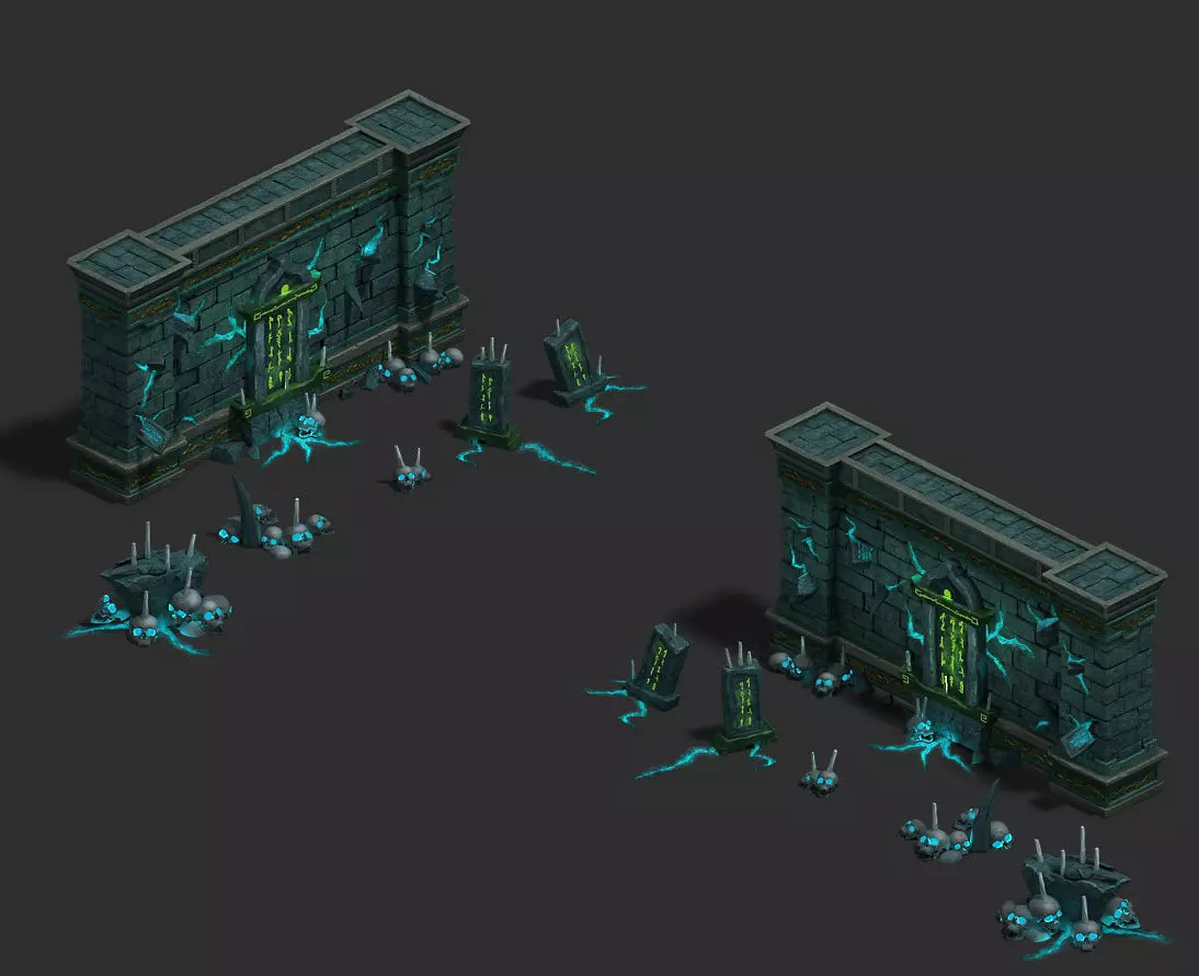 Underground city - wall 3D model_0
