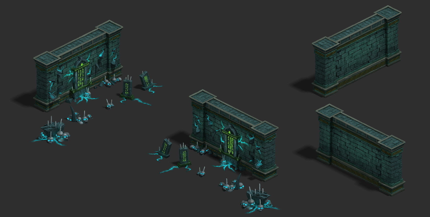 Underground city - wall 3D model_1