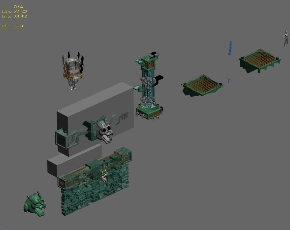 Underground city - debris 3D model_2