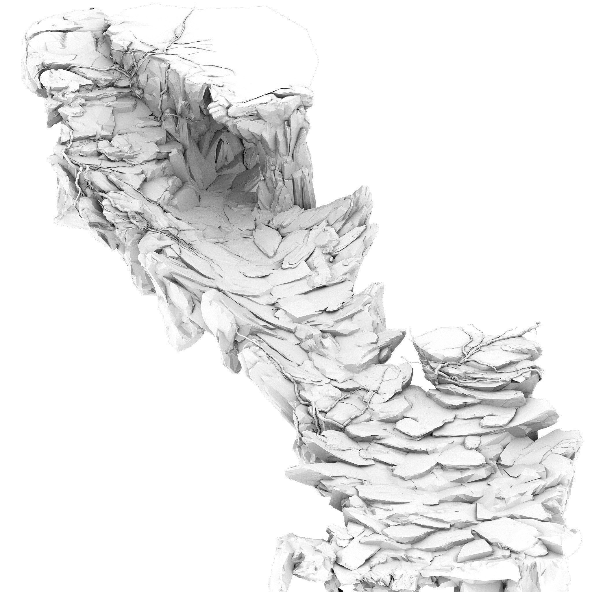 Terrain - Stone Road 02 3D model_2