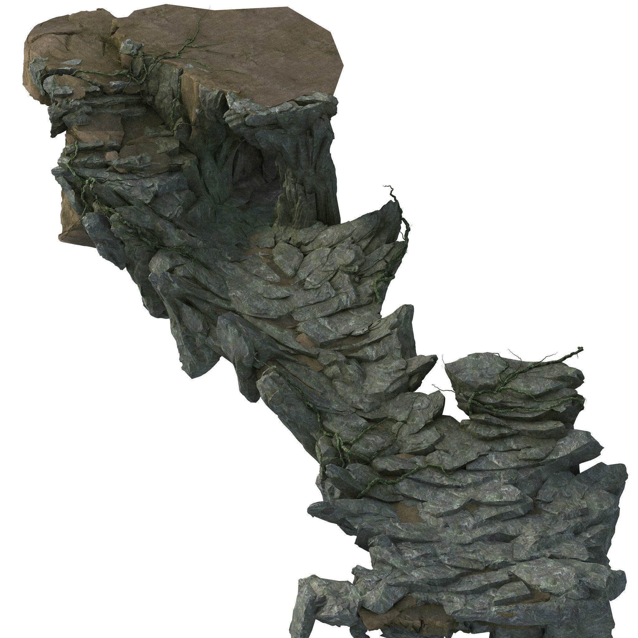 Terrain - Stone Road 02 3D model_1