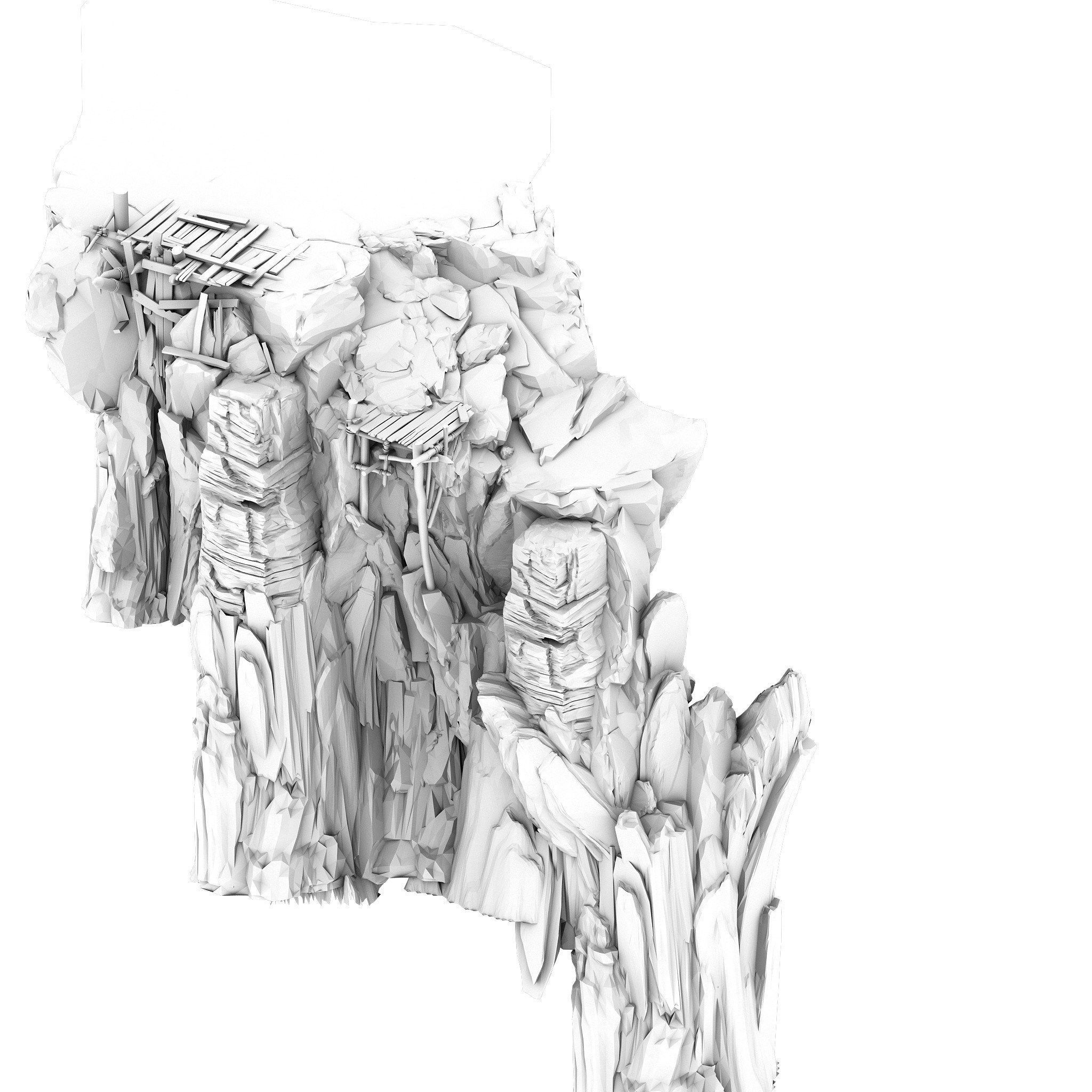 Terrain - Stone Road 03 3D model_2