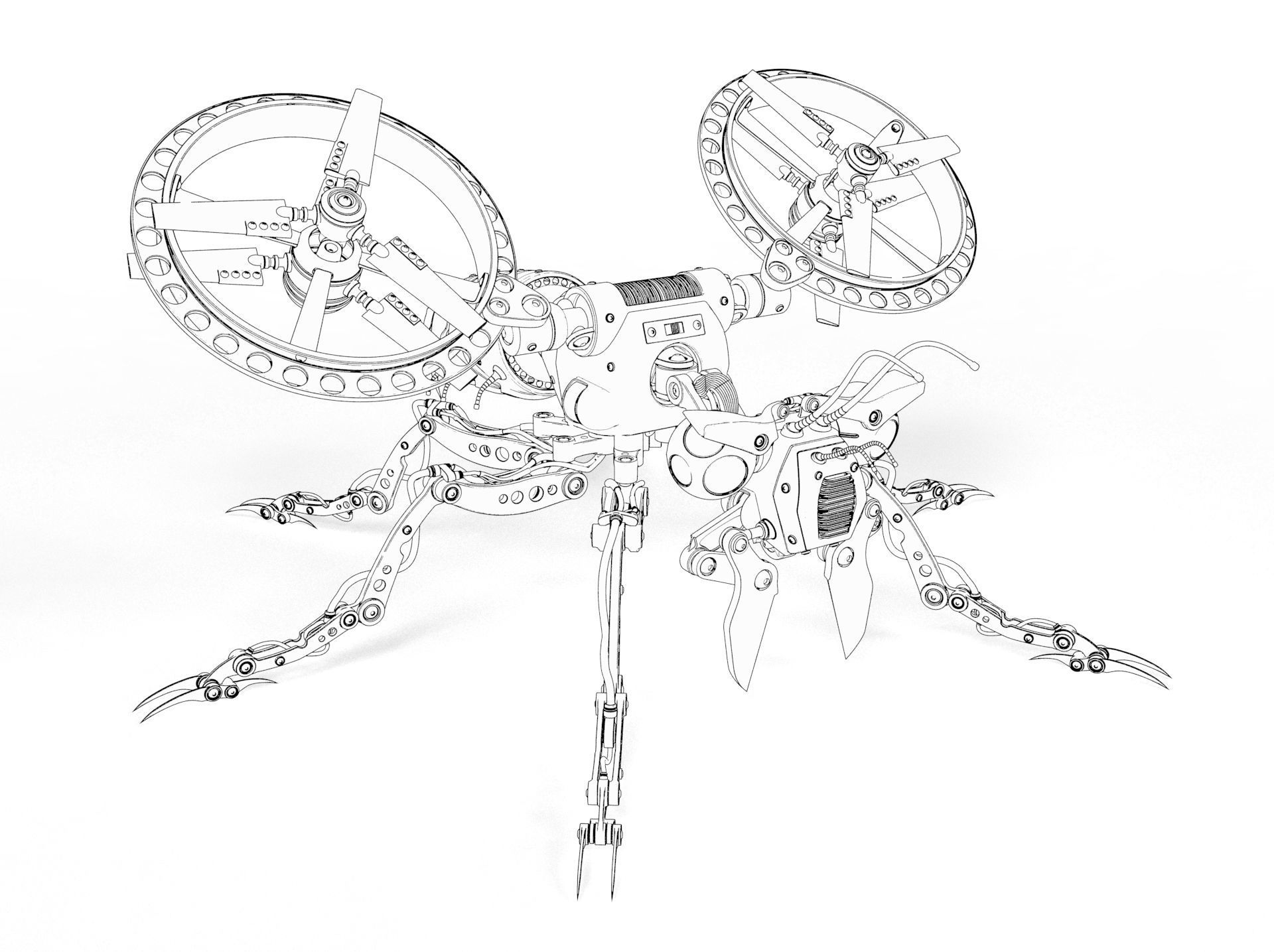 Robot wasp 3D model_25