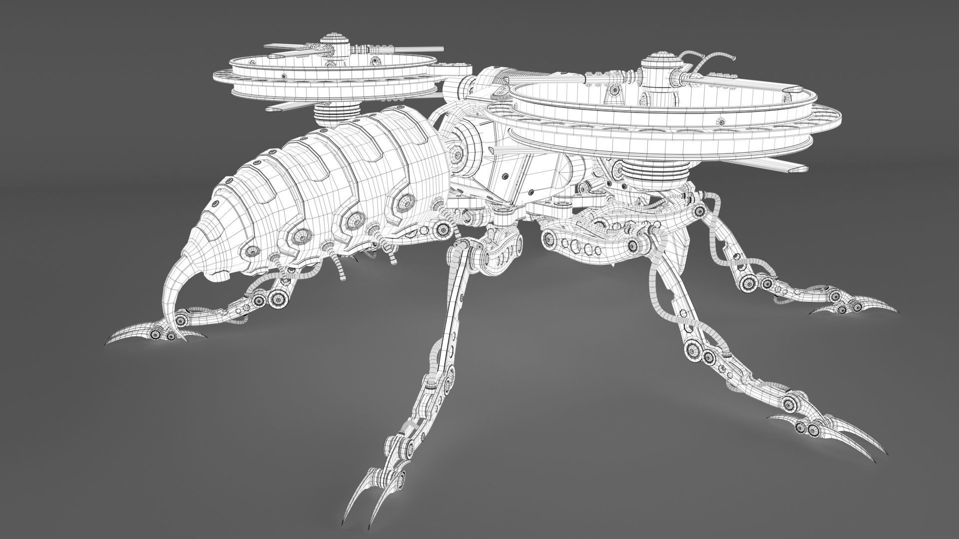 Robot wasp 3D model_10
