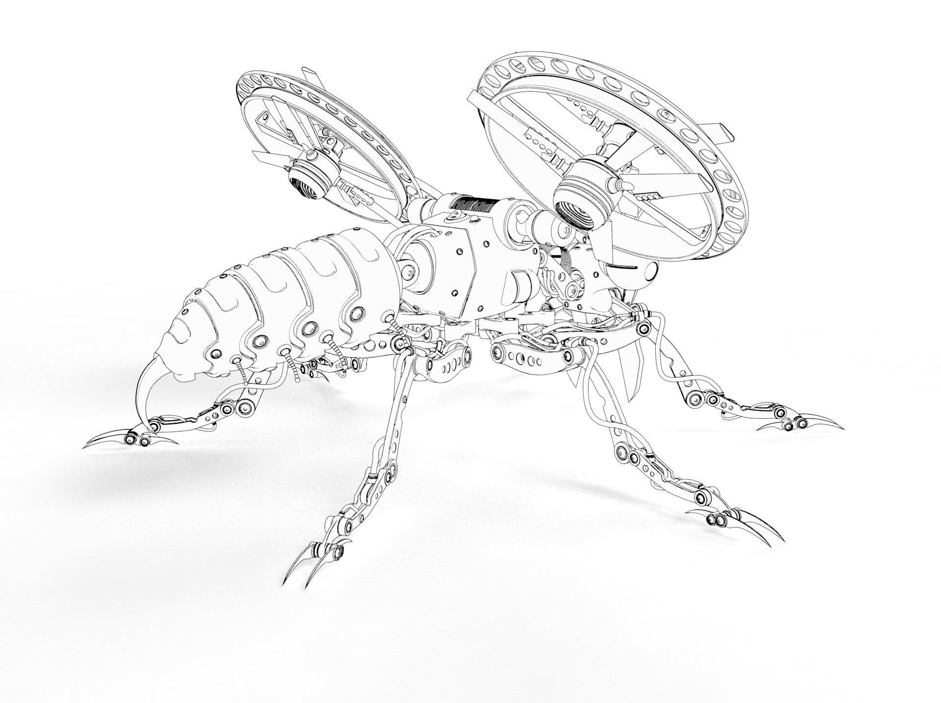 Robot wasp 3D model_24