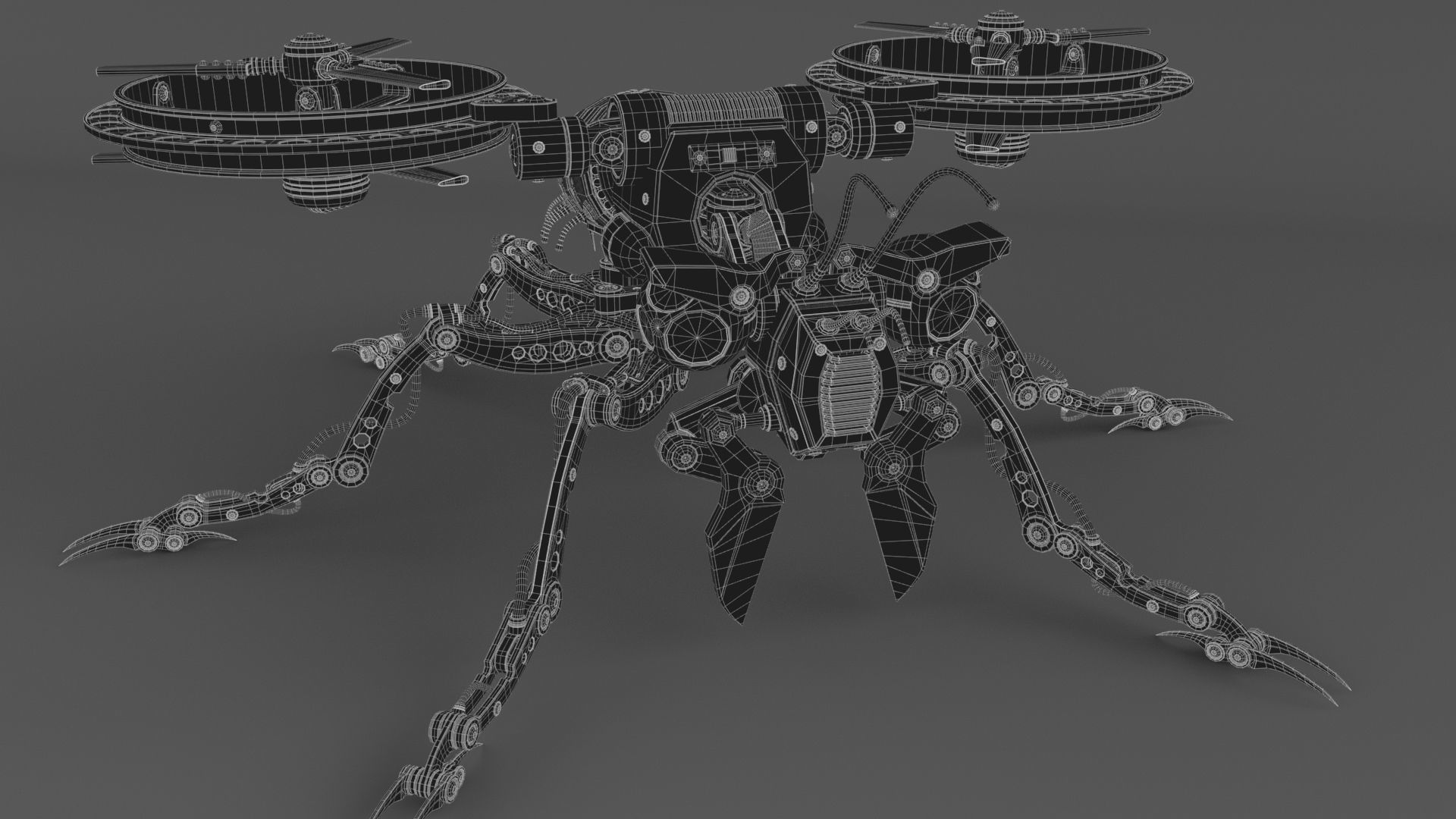 Robot wasp 3D model_7