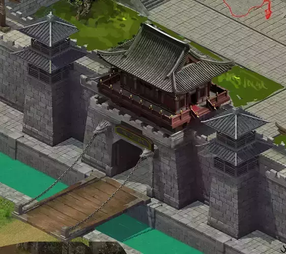 Defense Wall - City Gate - Suspension Bridge
