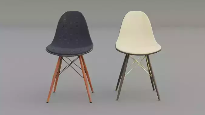 Eames DSW Chair Low Poly Low-poly 3D model