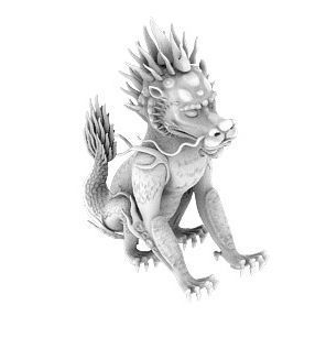 Volcano Ridge - unicorn stone statue 3D model_2