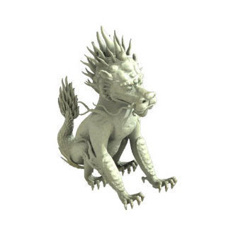 Volcano Ridge - unicorn stone statue 3D model_1