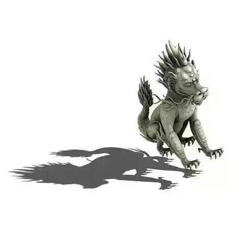 Volcano Ridge - unicorn stone statue 3D model