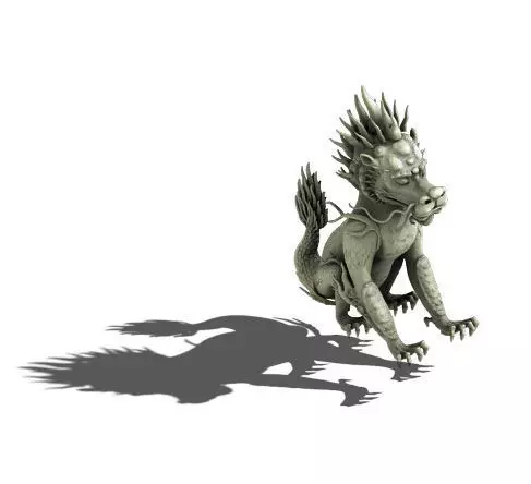 Volcano Ridge - unicorn stone statue 3D model_0