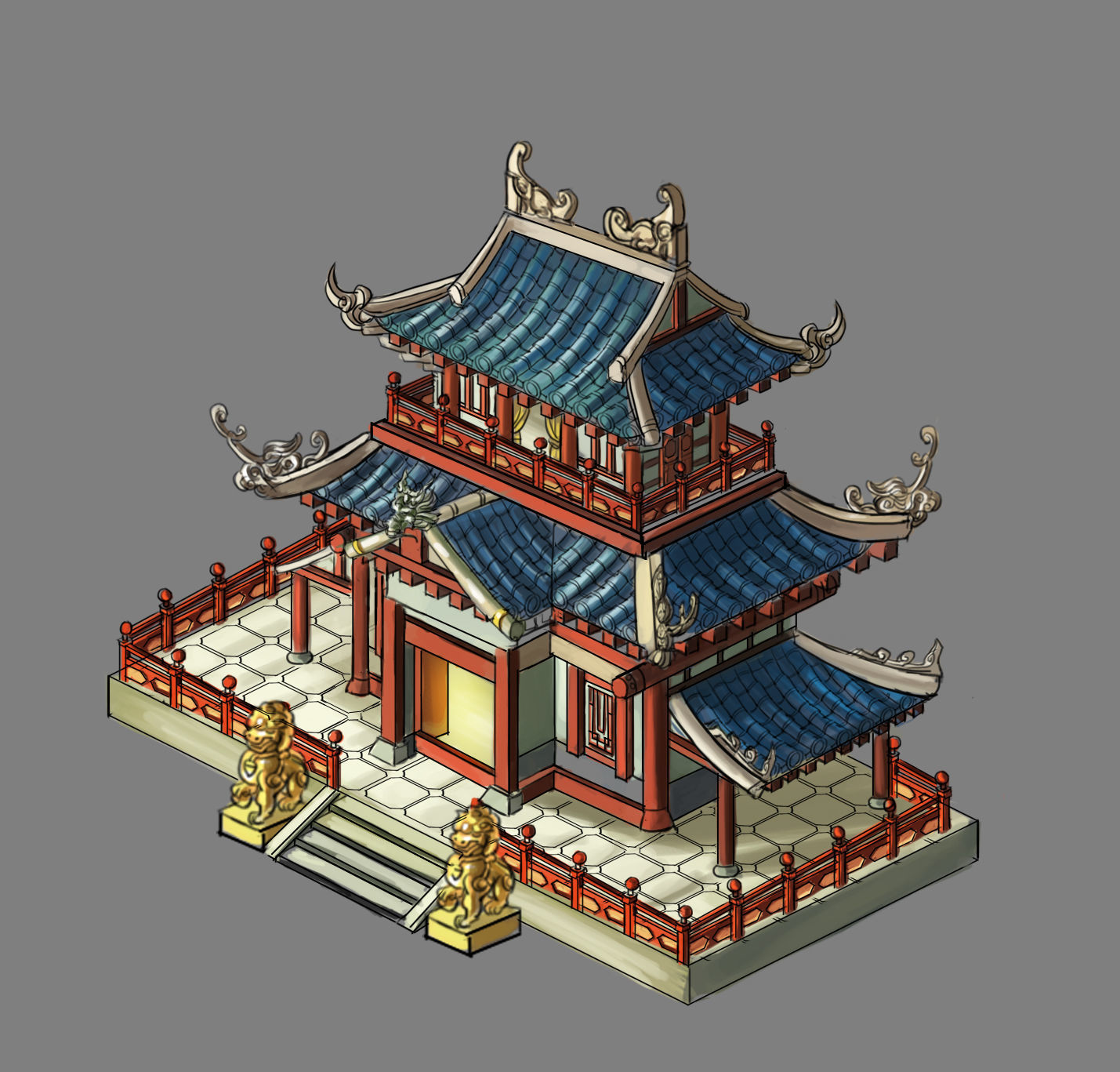 Volcano Hill - Palace Architecture 02 3D model_7