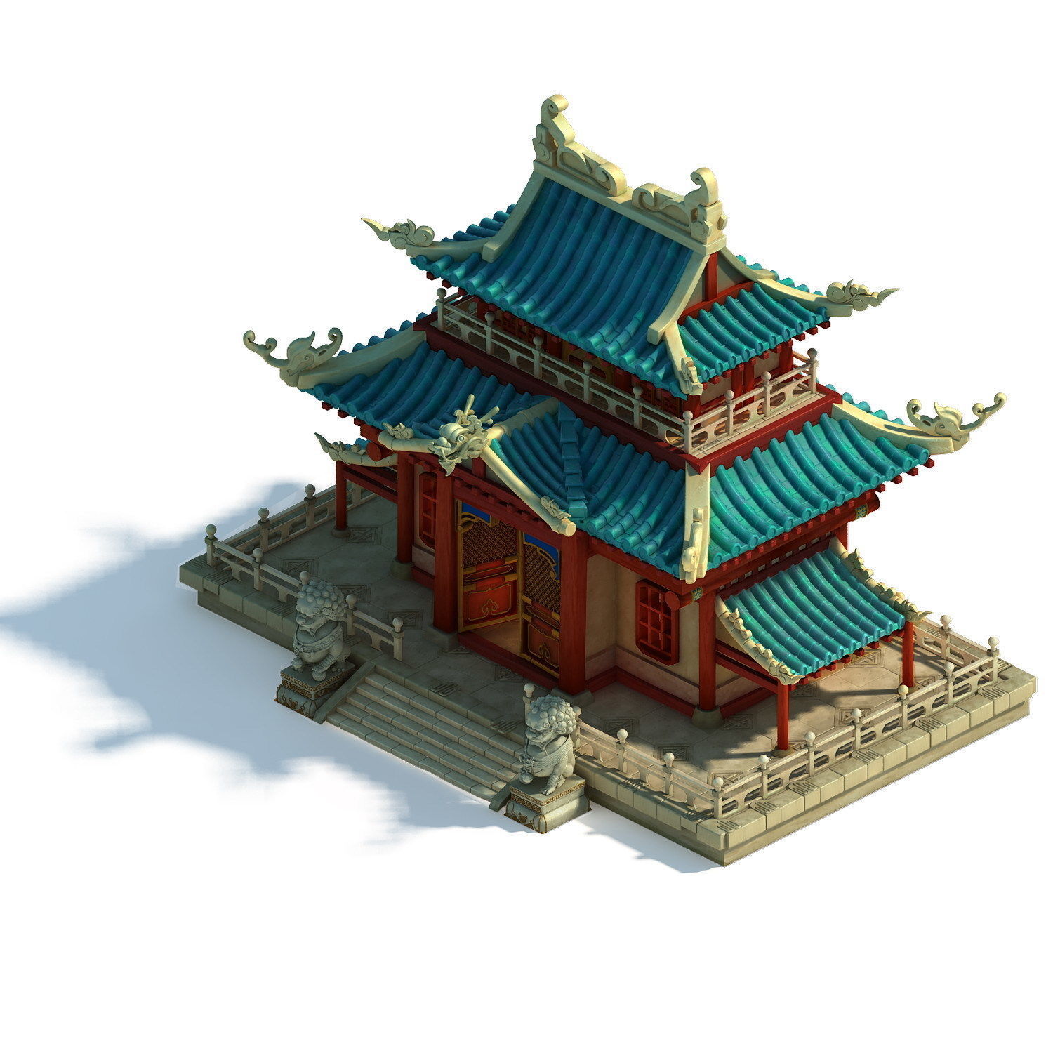 Volcano Hill - Palace Architecture 02 3D model_1