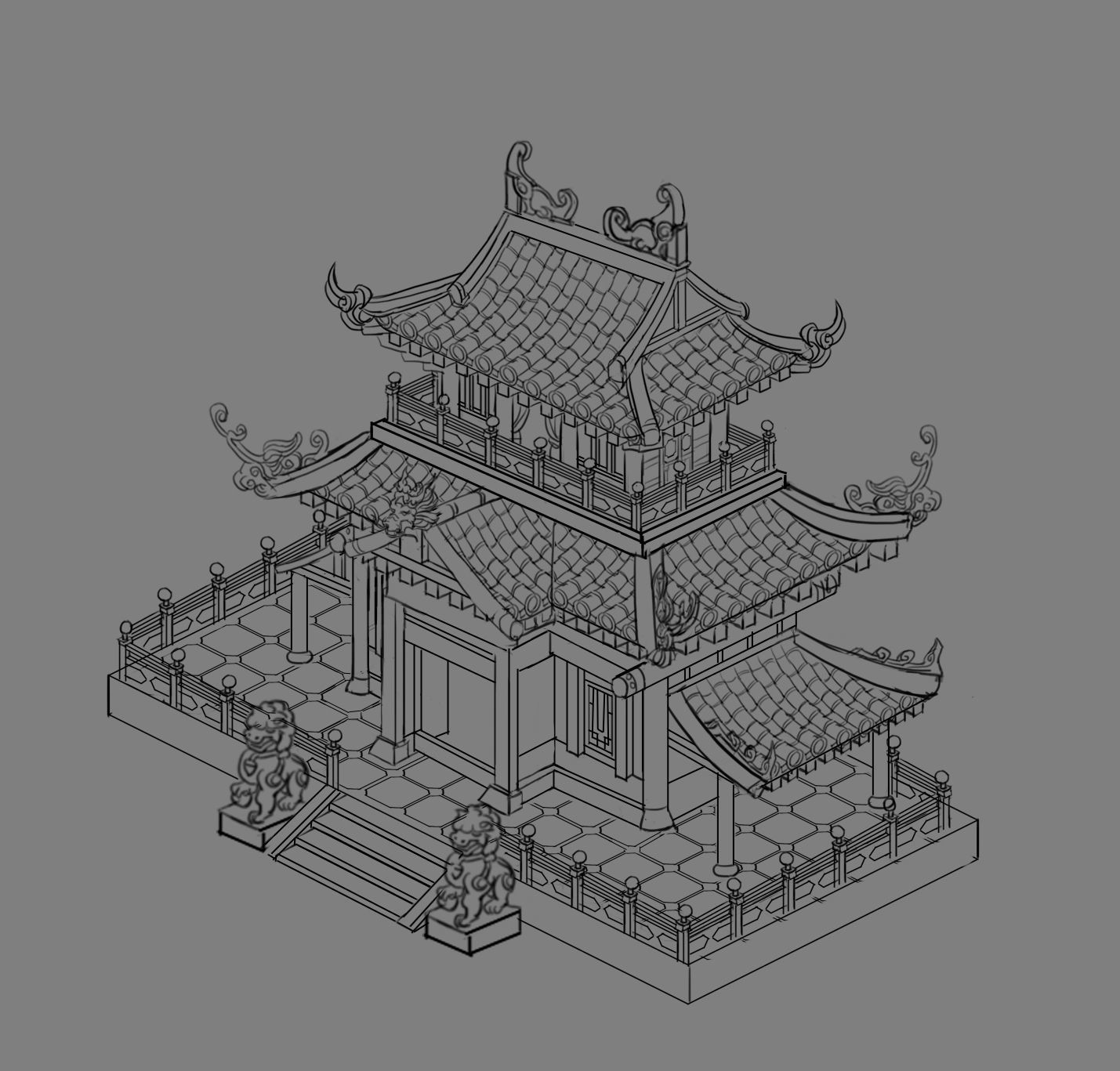 Volcano Hill - Palace Architecture 02 3D model_8