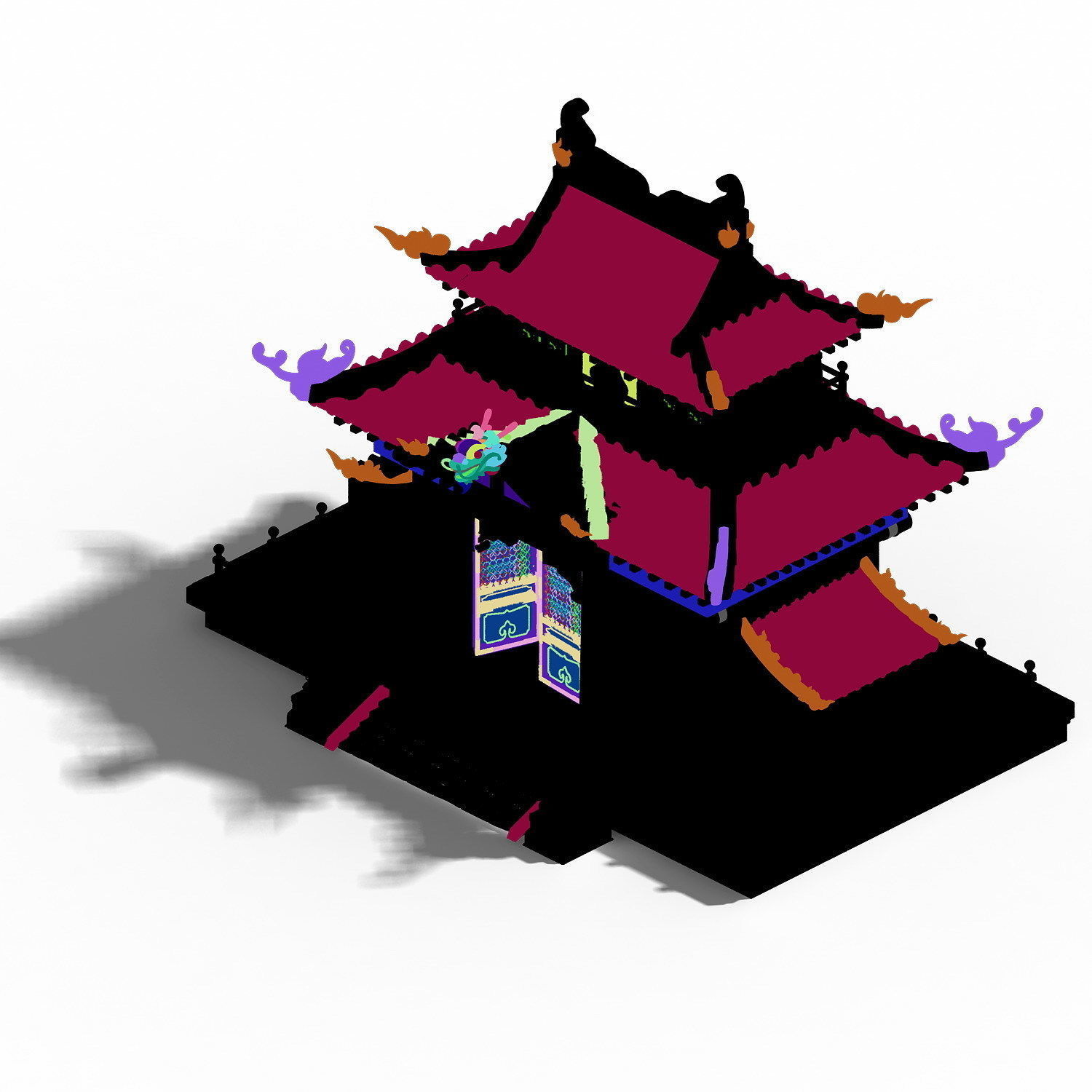 Volcano Hill - Palace Architecture 02 3D model_3