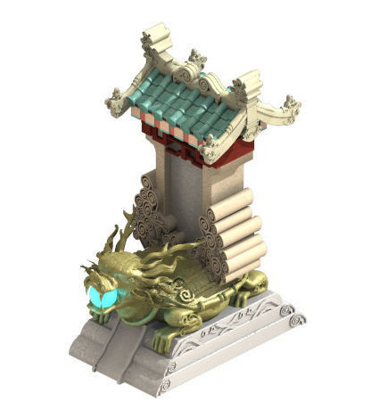 Fushun Mountain - Dragon Turtle Stone 3D model_2