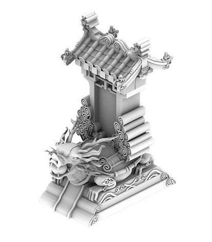 Fushun Mountain - Dragon Turtle Stone 3D model_3