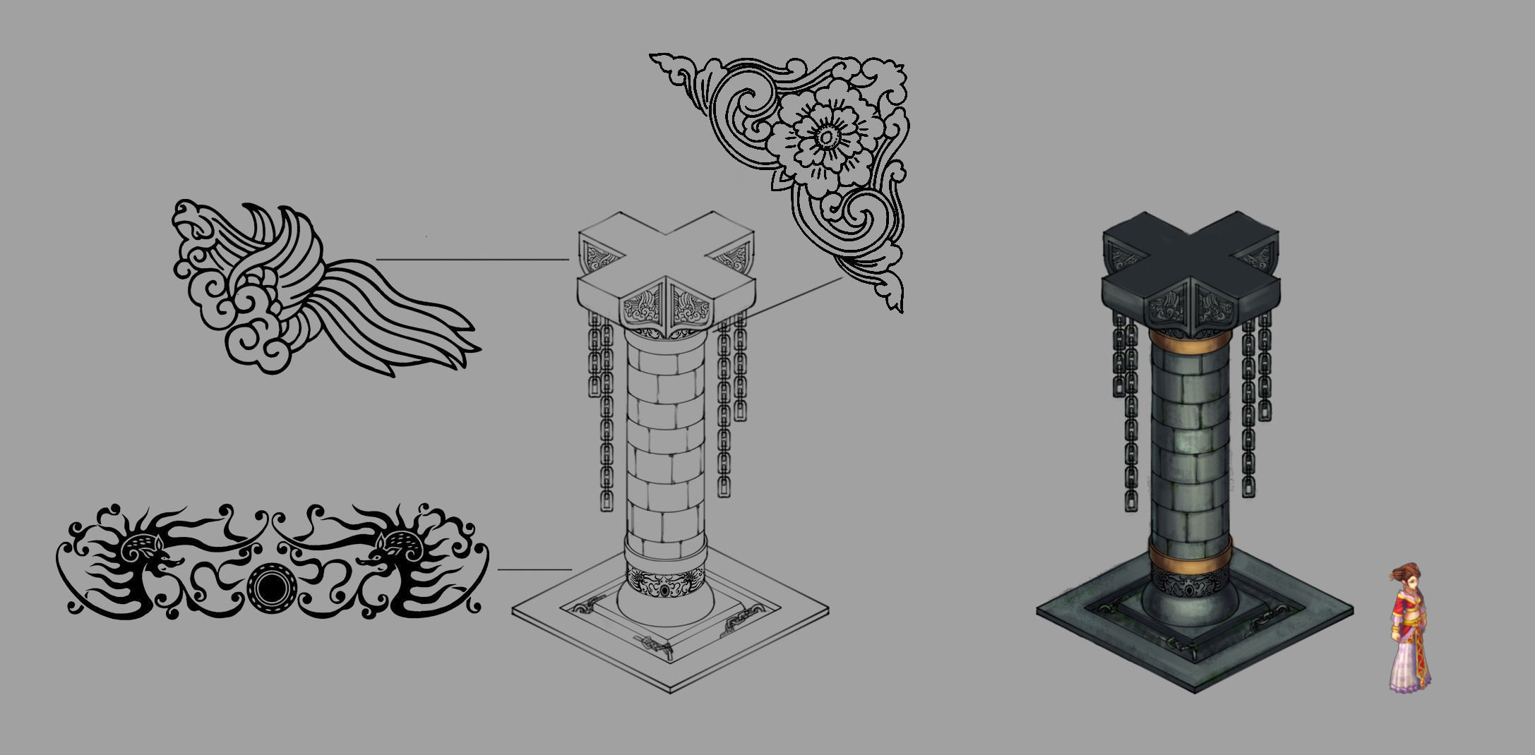 Tomb - the palace pillars 3D model_1